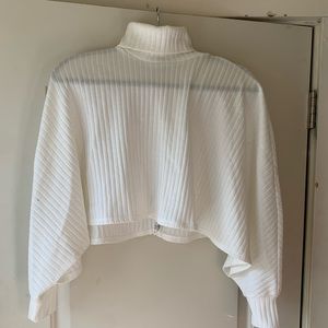 Woman’s white crop turtleneck